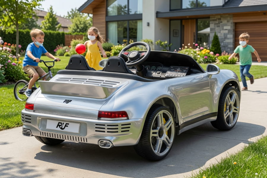 Kinder Elektroauto Porsche RUF 24V Lackiert – 2-Sitzer mit Brushless-Power, Wechselakku & EVA-Reifen – Bild 9