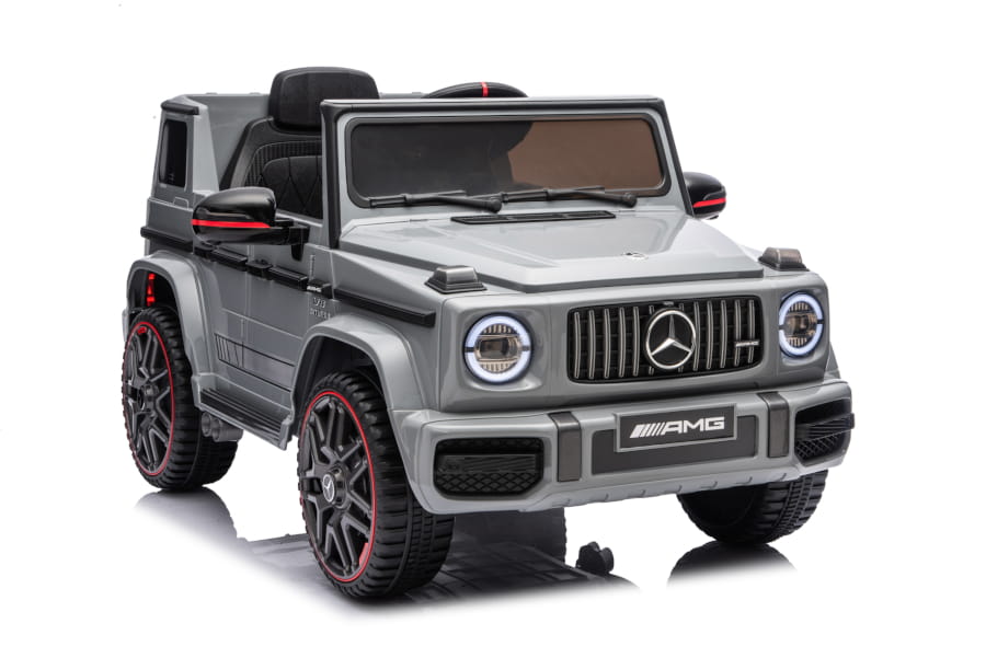 Kinderfahrzeug - Elektro Auto "Mercedes G63 AMG" - Lizenziert - 12V7AH Akku,2 Motoren- 2,4Ghz Fernsteuerung, MP3+Ledersitz+EVA-Silber – Bild 2
