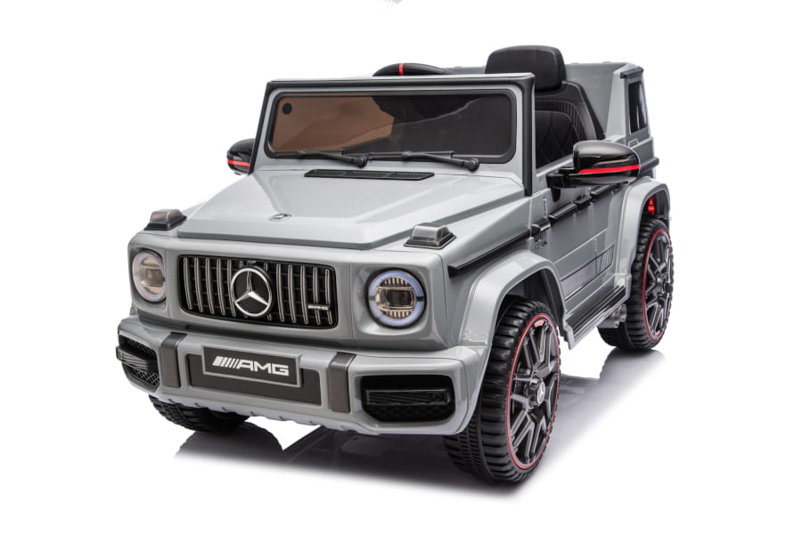 Kinderfahrzeug - Elektro Auto "Mercedes G63 AMG" - Lizenziert - 12V7AH Akku,2 Motoren- 2,4Ghz Fernsteuerung, MP3+Ledersitz+EVA-Silber – Bild 13