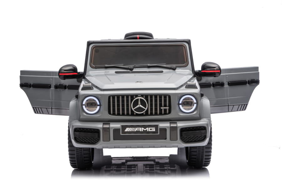 Kinderfahrzeug - Elektro Auto "Mercedes G63 AMG" - Lizenziert - 12V7AH Akku,2 Motoren- 2,4Ghz Fernsteuerung, MP3+Ledersitz+EVA-Silber – Bild 3