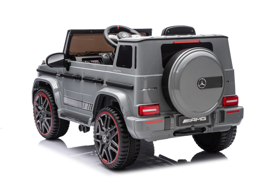 Kinderfahrzeug - Elektro Auto "Mercedes G63 AMG" - Lizenziert - 12V7AH Akku,2 Motoren- 2,4Ghz Fernsteuerung, MP3+Ledersitz+EVA-Silber – Bild 5