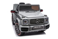 Kinderfahrzeug - Elektro Auto "Mercedes G63 AMG" - Lizenziert - 12V7AH Akku,2 Motoren- 2,4Ghz Fernsteuerung, MP3+Ledersitz+EVA-Silber – Bild 8